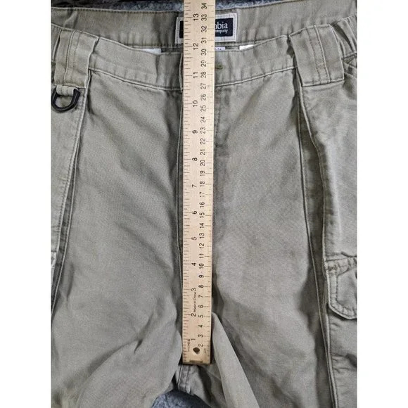 Columbia Shorts Mens Large Cotton Canvas Cargo Trail Hiking Outdoor Beige - Picture 9 of 16